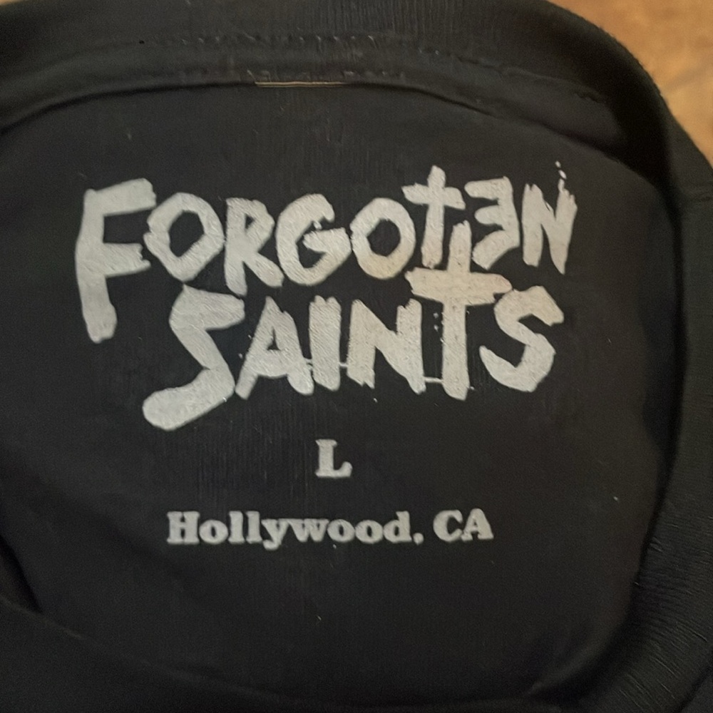 Forgotten Saints short sleeve biker black tee-shirt Large - Picture 6 of 6